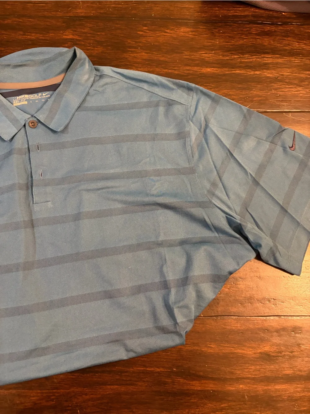 Nike Teal Blue Horizontal-Stripe Golf Polo men’s size xxl